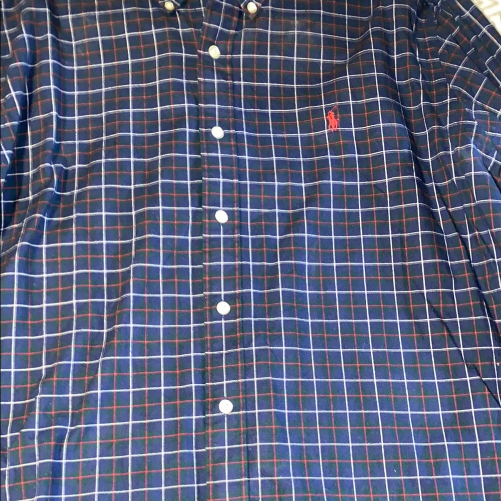 Polo Ralph Lauren Navy Checkered Button-Down Shirt‎ - Picture 7 of 8
